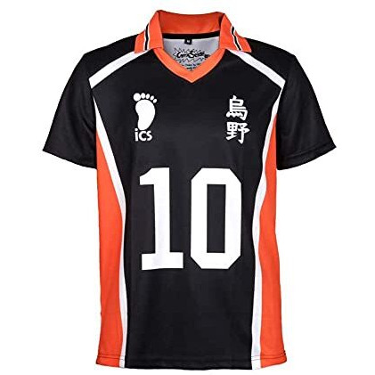 Comicsense.Xyz Polyester Unisex Haikyuu Anime T Shirts For Men And Women, Karasuno 10 Printed Regular Fit Tshirt - Medium Black