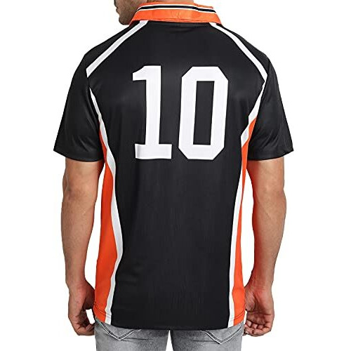 Comicsense.Xyz Polyester Unisex Haikyuu Anime T Shirts For Men And Women, Karasuno 10 Printed Regular Fit Tshirt - Medium Black