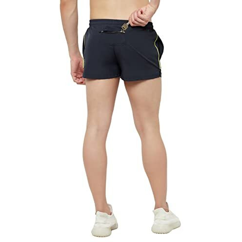 Truerevo Men's Running Shorts, Navy Blue, Large, 2" Inseam, 3 Pockets