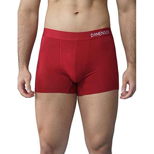 Damensch Men Deo-Soft Supima Modal Trunks-Pack Of 1-Tango Red-Large