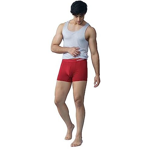Damensch Men Deo-Soft Supima Modal Trunks-Pack Of 1-Tango Red-Large