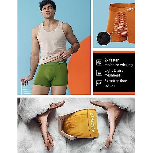 Damensch Men Deo-Soft Supima Modal Trunks-Pack Of 1-Tango Red-Large