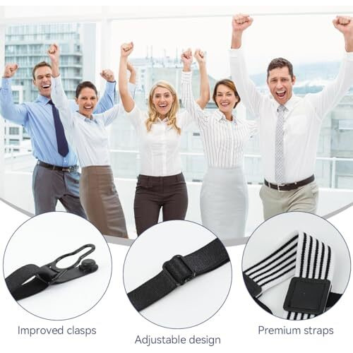 Gustave Shirt Tucker Belt, Gustave Shirt Stays For Men, 1 Pairs Shirt Tucker For Men Formal, Mens Shirt Holders, Shirt Garters For Men, Adjustable Invisible Shirt Clip For Suits
