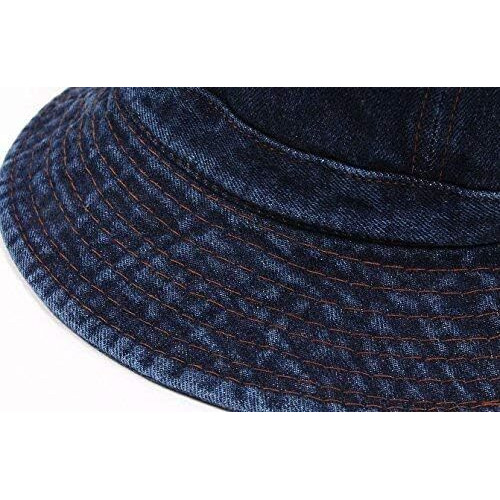 Amazon Brand - Nora Nico Cotton Bucket Hat For Women, Men And Teens, Summer Beach Hat Blue Denim