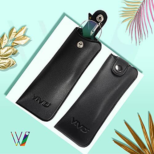 Vivid Vision Unisex Adult Lightweight Eyewear Specs Case Cover | Protect Eye Glasses | Chashma Dibbi | Spectacle Box | Pouch | Closure - Button | Artificial Leather | D-11 | Black