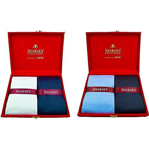 Jhabak's Unstitched Cotton Blend Shirt & Trouser Fabric Solid - 2.25M Shirt Cloth- 1.20M Pant Piece (Pack Of 2)