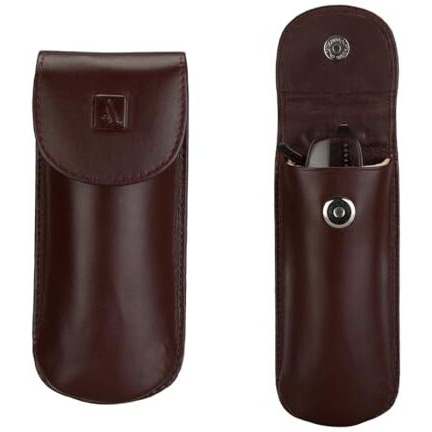 Adamis Genuine Leather Hard Shell Men And Women Spectacle Holder, Convertible To Soft And Flexible Spectacle Pouch With Removable Leather Shell. Durable For Sunglass, Reading Glasses. Size 7 X 16