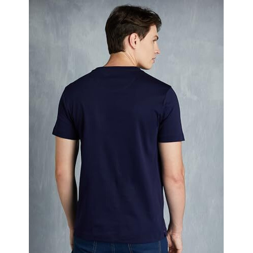 Symbol Premium Men's Cotton Super Soft Round Neck Solid T-Shirt Regular Fit (Syp-A22-Ts-01_Navy Blue_L)