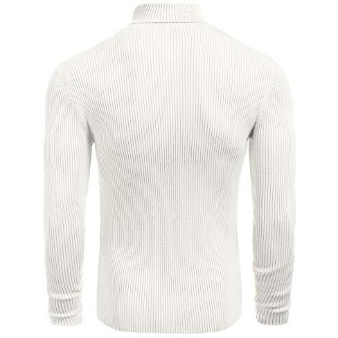 Northwind Men's High And Turtle Neck Cotton T-Shirt (White, Large)