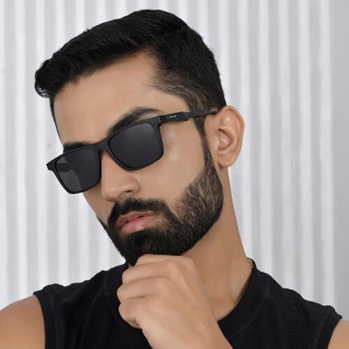 Royal Son Black Cooling Polarized Sunglasses For Men