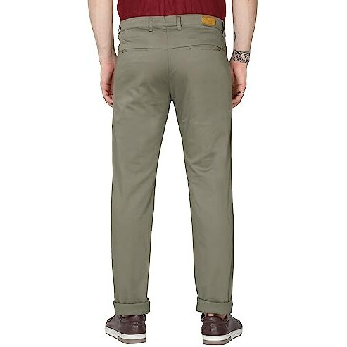 Miraan Men's Soft Cotton Regular-Fit Mid Rise Casual Pants (Sigpantdarkgreen44_Dark Grey_44)