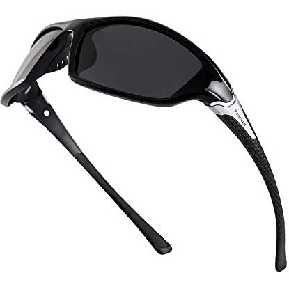 Dervin Uv Protected Polarized Sports Sunglasses For Men Driving Cricket Fishing Cycling Sunglasses (Black)