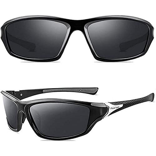 Dervin Uv Protected Polarized Sports Sunglasses For Men Driving Cricket Fishing Cycling Sunglasses (Black)
