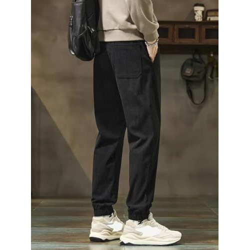 Louis Sense Men's Loose Pants (Trouser-10_Black