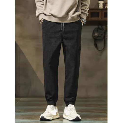 Louis Sense Men's Loose Pants (Trouser-10_Black