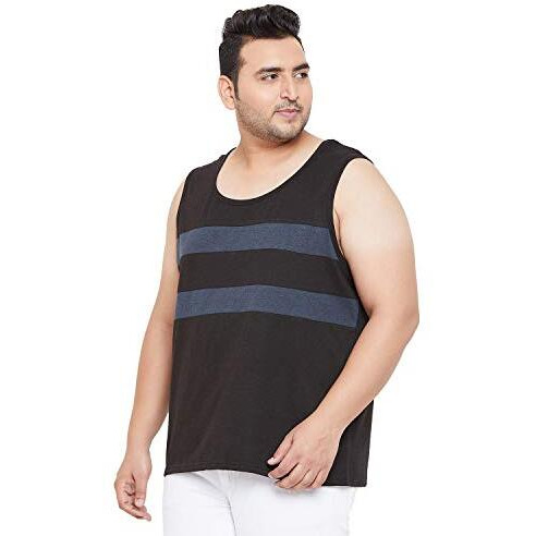 Bigbanana Plus Size Men's Cotton Vest (Archer,Black,4Xl)