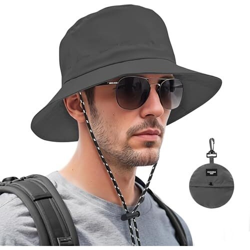 Coolshef Stylish Bucket Hat For Men And Women  Waterproof Sun Hat, Packable Summer Hat For Outdoor Travel, Beach, Trekking & Rain ProtectionGrey