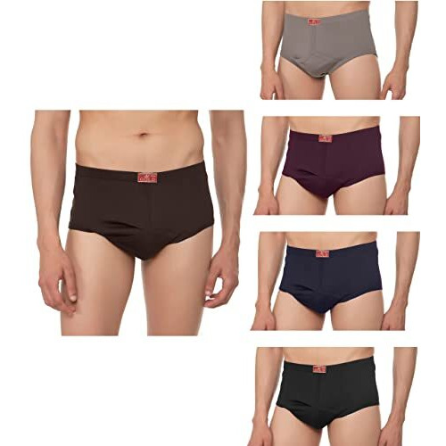 Vip Gold Y-Front Men's 100% Cotton Brief - Pack Of 5 - Assorted Colours (Assorted, 95 Cm)