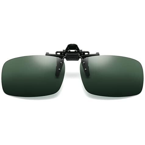 Inralimot Polarized Clip On Oval Sunglasses Over Prescription Glasses For Men Women Uv Protection Flip Up Polarized Sunglasses(Atrovirens), Green, Standard