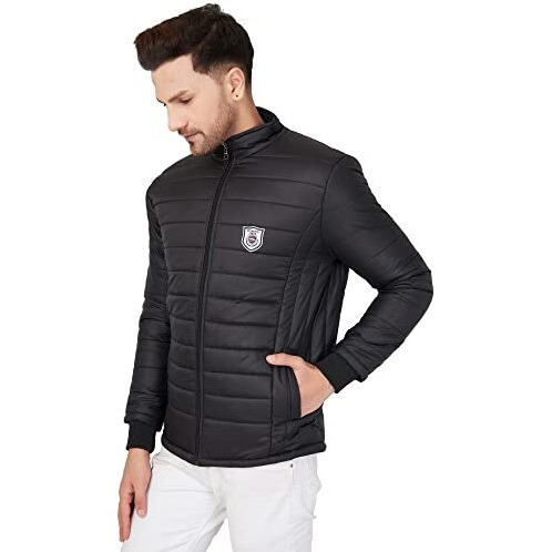 Ben Martin Men's Nylon Full Sleeve Bomber Jacket, Black Extra Large