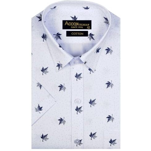 Accox Men's Breathable Cotton Half Sleeves Regular Fit Printed Formal Shirt For Men (Gcr149_42) Multicolour