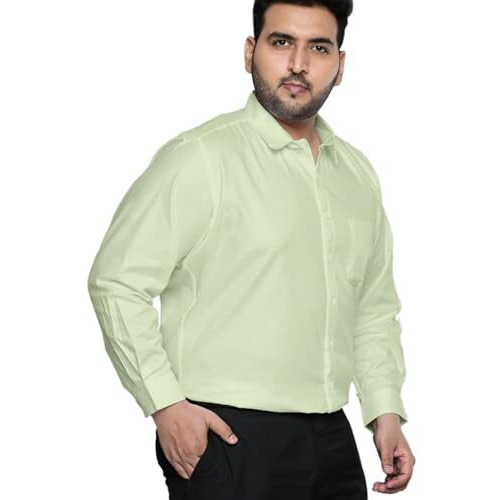 Elyyork Men's Solid Regular Fit Shirt (F-Plus-05Xxxxxxl_Green