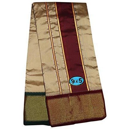 Prakasam Cotton Brand- Poly Mixing Mens Panjakejam Dhoti & Towel Set (Asha-9X5) (Beige)