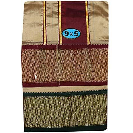 Prakasam Cotton Brand- Poly Mixing Mens Panjakejam Dhoti & Towel Set (Asha-9X5) (Beige)