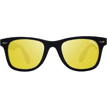 Elegante Classic Wayfarer Sunglass Night Driving Yellow Sunglasses For Men Woman Size M - Polarized, M