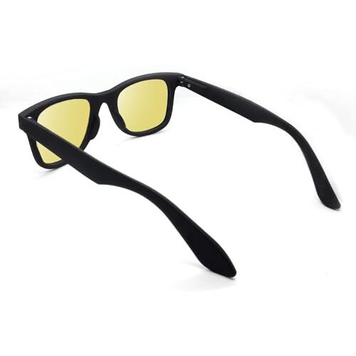 Elegante Classic Wayfarer Sunglass Night Driving Yellow Sunglasses For Men Woman Size M - Polarized, M