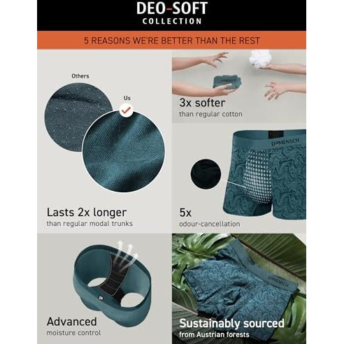 Damensch Men Deo-Soft Supima Modal Trunks-Pack Of 1-Dashed Silver-Large