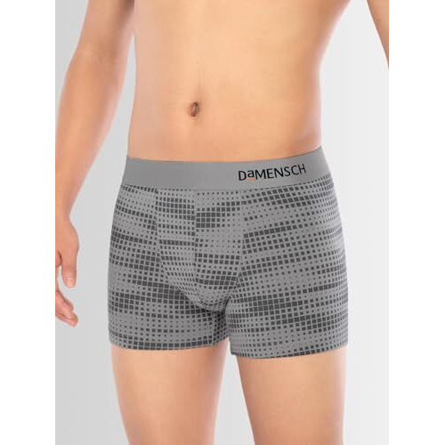 Damensch Men Deo-Soft Supima Modal Trunks-Pack Of 1-Dashed Silver-Large