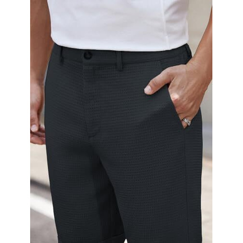 Tagdo Men's Bermuda Shorts (Shorts-Waffle-2027-Dark Grey-Xl_Dark