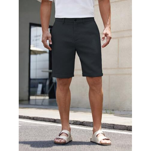 Tagdo Men's Bermuda Shorts (Shorts-Waffle-2027-Dark Grey-Xl_Dark
