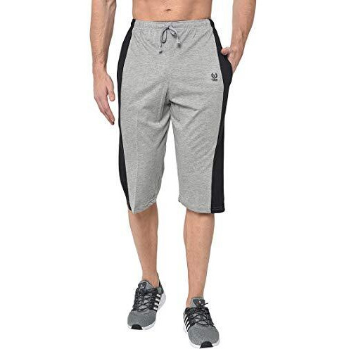 Vimal Jonney Multicolor Cotton Blended Capris-3/4Th For Men(Pack Of 2)-C7_Mlg_Blk_0002-M