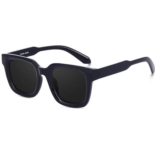 Peter Jones Black Unisex Large Square Uv/Ub Protected Non-Polarized Sunglasses (3803B)