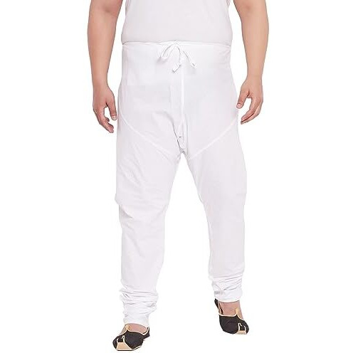Vastramay Plus Men's White Cotton Pyjama_Vplusmpcwh_54