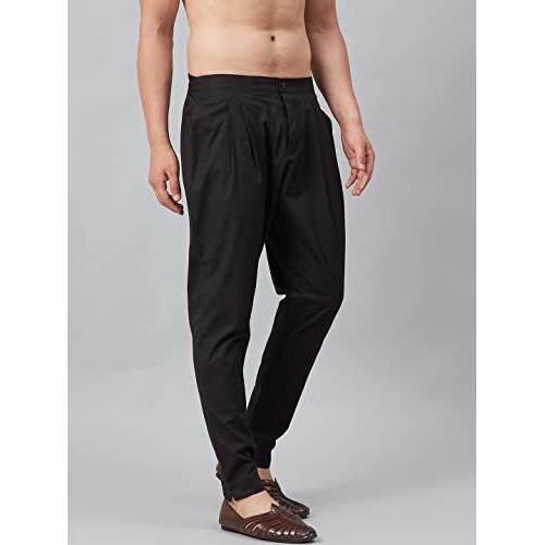 See Designs Men's Cotton Black Solid Casual Style Trouser Style Pyjamas-Sdpj105L (L)