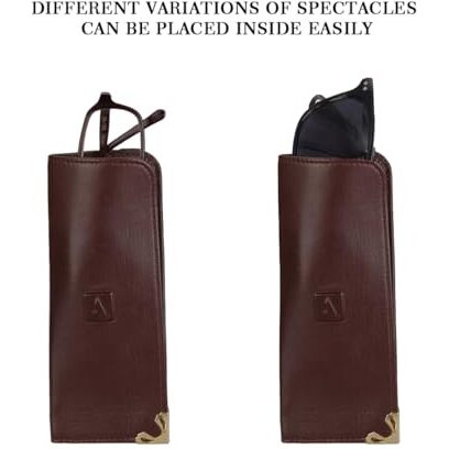 Adamis Genuine Leather Spectacles Soft Pouch For Men And Women Flexible And Durable For Sunglass Eyeglass And Reading Glass Holder Compact Size W43 Wine, Size 6 X 15 Cm