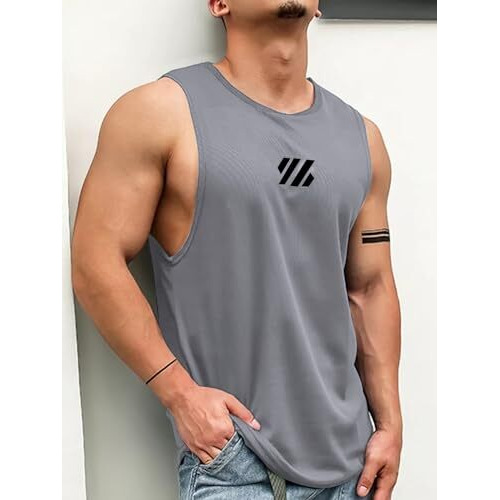Jump Cuts||Mens Printed||Sleeveless||Polyester||Slim Fit||Gym Fit Vest Pack Of 2