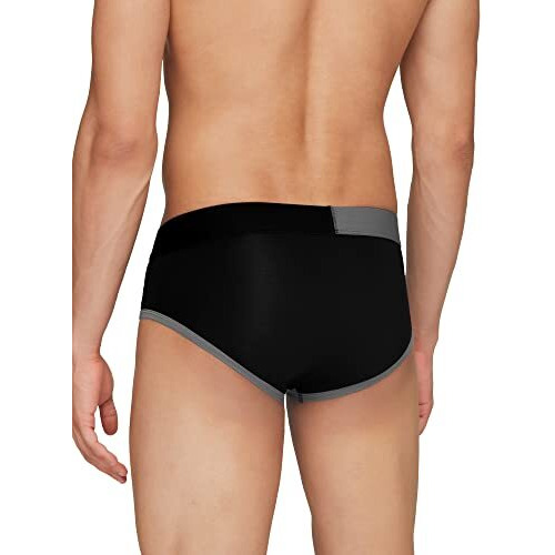 Xyxx Men's Underwear Dualist Intellisoft Antimicrobial Micro Modal Brief Pack Of 2 (Steel Grey & Black  Black & Steel Grey M)