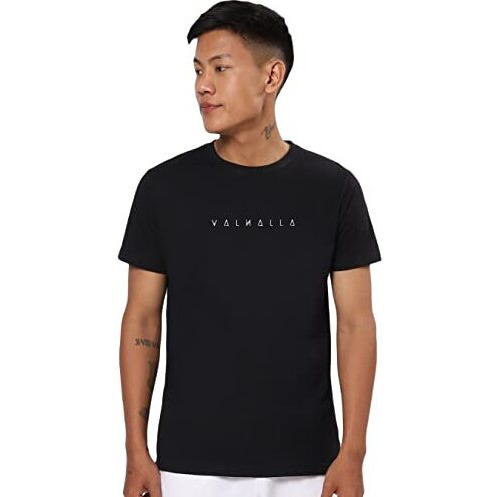 Bewakoof Men's Typography 100% Cotton T-Shirt - Regular Fit, Round Neck, Half Sleeves Black