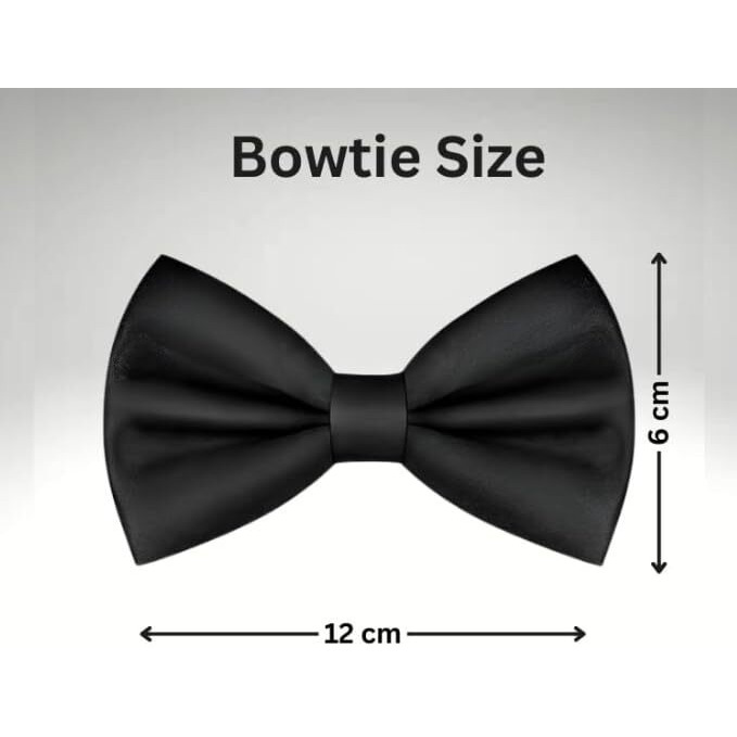 Label Punya Premium Pre-Tied Satin Bow Tie For Men  Adjustable Formal Tie For Weddings, Parties, Proms & Business Events  Classic & Trendy Colors  Gift For Groomsmen, Birthdays-Black