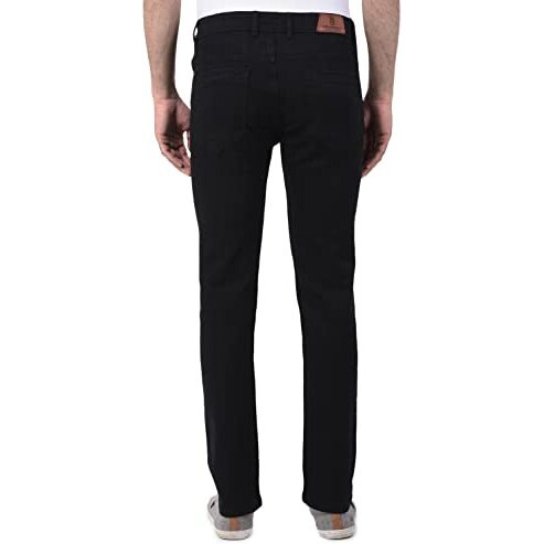 Ben Martin Men's Slim Fit Stretchable 34 Size Black Cotton Denim High Rise Jeans Pant For Men, Jj3-14