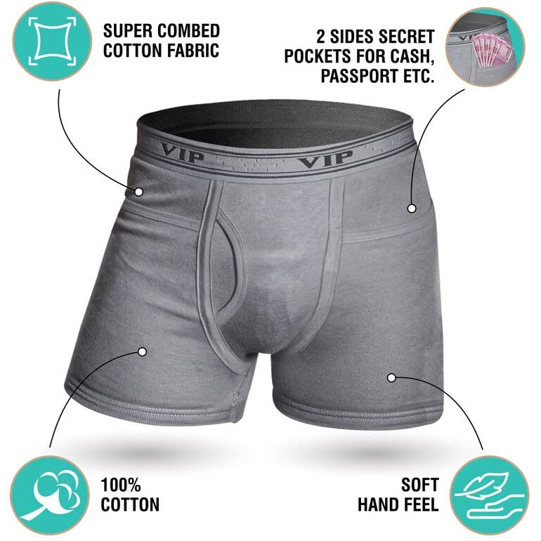 Vip Men's Cotton Solid (Pack Of 2) (Pick Pocket_Trunks_90_P2_Assorted