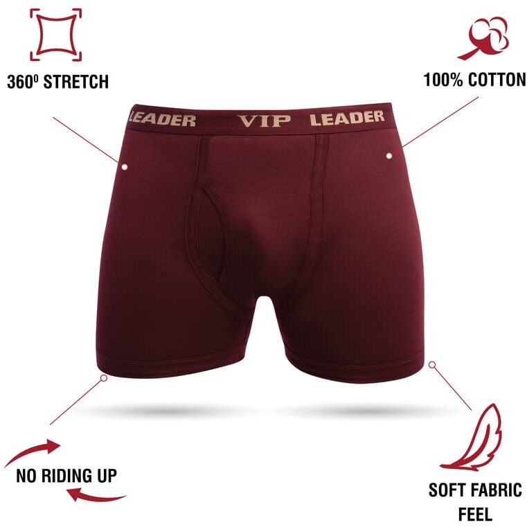 Leader Vip Men's Cotton Super Trunks [Pack Of 2, 110 Cm] Colors & Prints May Vary