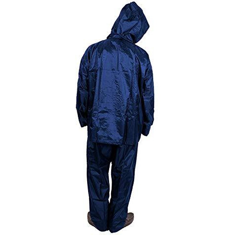 Duckback Men's Rider Solid Raincoat Pant Style With Jacket (Xxl, Navy Blue)