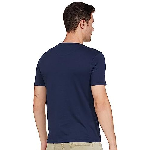Amazon Brand - Symbol Men's Graphic Disney Regular Fit T-Shirt (Sym-A23-Tsh-31-M_Pageant Blue,Shield_M)
