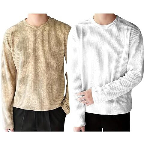 I Enterprise Men's Cotton Bland T Shirt | Round Neck | Full Sleeve | Plain | Combo Pack Of 2 - Regular Fit*T2_Sr94-Sr56*L