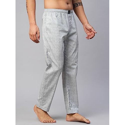 Urban Scottish Men's Grey Cotton Lounge Pants - Regular Fit - Uspj2315-L